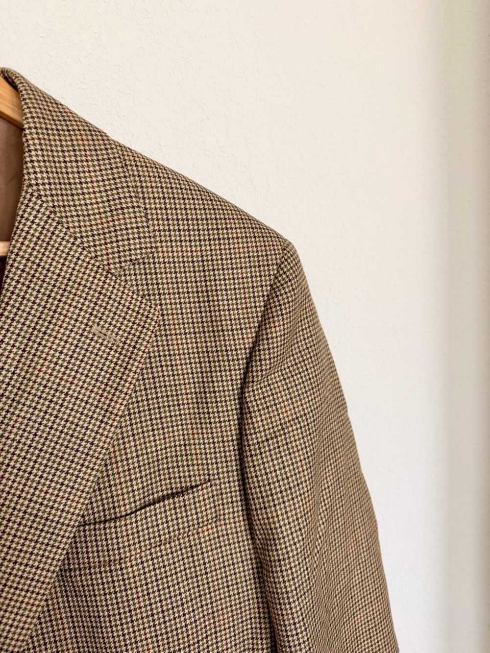 Brooks Brothers Blazer Mens Size 44L Brown Gingham Houndstooth Sports Coat Italy - Picture 11 of 15